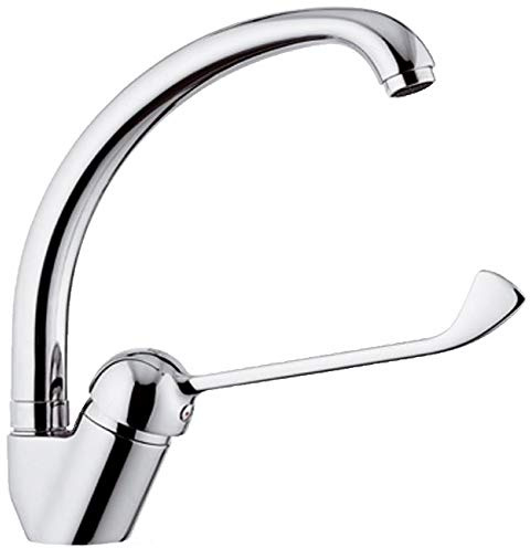 F-Type Faucet Basin Mixer Chrome Plated Tap Extended Lever Disabled Mobility