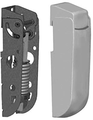 Pack x4 Bisagras con Muelle de 4,5 mm en Acero Cincado para Puerta Superior tipo Arcón o Cofre de congelados | Con embellecedores en poliestireno anti-choque blanco