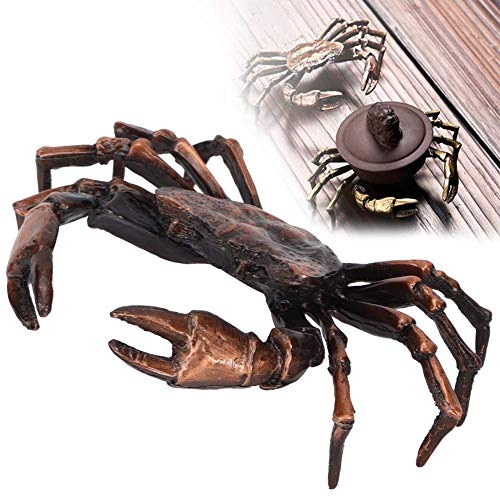 Kupfer Statue mit Deckel Halter Innovative Krabben Form Skulptur Ornament für Home Office Kaffee Dekoration