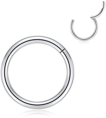 AROWRO 16G Nose Creolenring Septum Clicker Knorpel Creolen Knorpel Piercing Knorpel Tragus Helix Daith Ohrringe Helix Tragus Ring Helix Tragus Knorpel Piercing Schmuck 8mm Silber