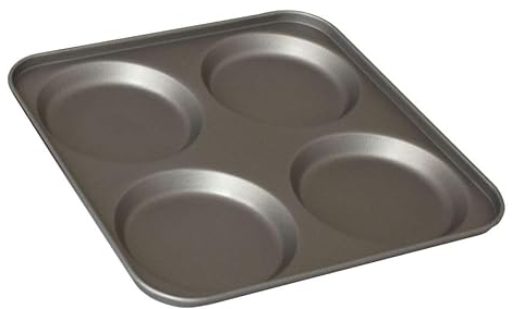 Great British Bakeware Single 23cm Superior Double Coated Non-Stick Giant Yorkshire Pudding Tray 4 Cup, Oven Tray, Yorkshire Pudding Tin, Baking, Oven Safe, PFOA & BPA Free Cookware, Made in England
