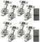 LOOTICH 95 Grado 3-Way Semi Solapado 35mm Soft Close Bisagras de Clip-on con Amortiguación Bisagra con Suave Cierre Automatic para Puerta de Mueble Armario de Cocina 8 Piezas