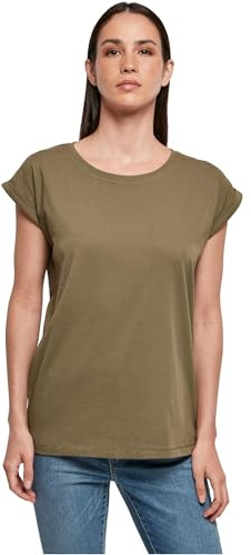 Build Your Brand Damen T-Shirt Ladies Organic Extended Shoulder Tee, Farbe Olive, Größe XL