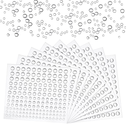 Abeillo 660 Stück Klare Wassertropfen Selbstklebende Simulierte Tautropfen Embellishments, Clear Dewdrop Halbrunde Harz Perlen für DIY Scrapbooking Handwerk Kartenherstellung Nagel Telefon Fall Dekor