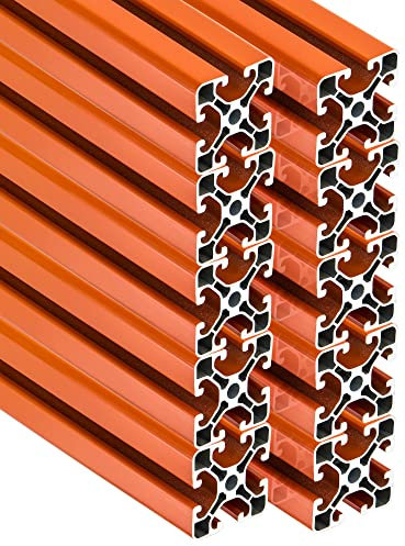 SCHMIDT systemprofile 10 Stück 2000mm Aluminium Profil 40x40mm Nut 8 Strebenprofil Orange 4040 Aluprofil Konstruktionsprofil 2m