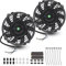 7 Inch Universal Slim Fan Push Pull Electric Radiator Cooling Fan 12V 80W Mount Kit Black Set of 2