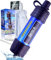 BAYTIZ ® Paille Filtrante de Survie + Gourde Souple - Purificateur d'Eau pour Randonnée Camping Bushcraft - Filtre à Eau de Poche, Materiel Militaire Accessoires Survivalisme Equipement Kit Voyage