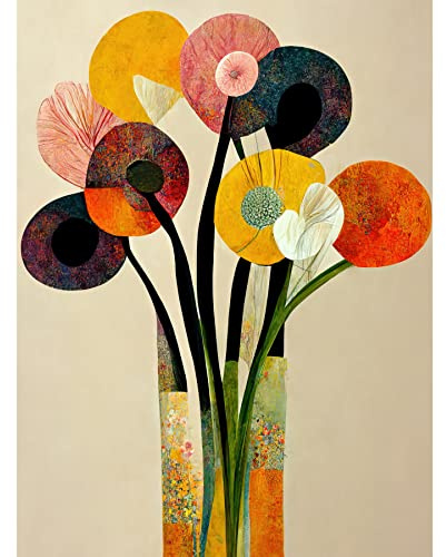 Wee Blue Coo Spring Flowers Floral Bouquet Abstract Vase Boho Unframed Wall Art Print Poster Home Decor Premium