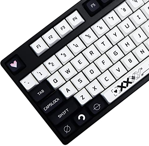 MOLGRIA B42 Keycaps, 128 Set Dark Blue and White Keycaps for Mechanical Keyboard, Custom PBT XDA Profile Key Caps for Gateron Kailh Cherry MX Switch fit ANSI and ISO Layout Keyboard