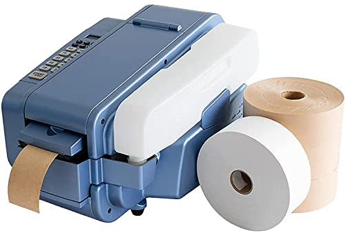 LINTAIZUO Electronic Kraft Tape Dispenser for Rubber Bands up to 3 Wide - Automatic One Touch Moistening and Dispensing Machine - Water Activated Tape Dispenser