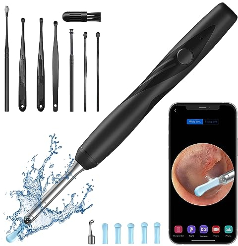 Ear Wax Removal Kit Ear Camera,Wolady 1080P FHD Earwax Remover Tool IP64 Waterproof,Wireless Ear Otoscope with 6 LED Lights,3.6mm Portable Visual Ear Cleaner for iPhone iPad Android Smart Phones