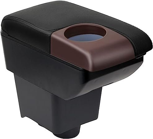 SUREI Auto Armlehnen für Polo VW Polo 9N 3 2002-2009, mit USB-Ladeanschluss Mittelarmlehne Ablagefach und Getränkehalter Auto Innere Zubehör