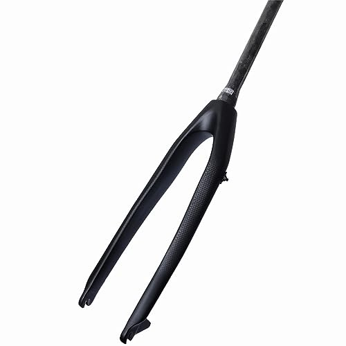 LHHL 26 27.5 29 Kohlefaser MTB Vorderradgabel 1-1/8 QR 9x100mm Starr Scheibenbremse Gabeln Gewindelose Verjüngtes Rohr Mountainbike Gabel (Color : Black, Size : 29)