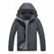 Ynport Crefreak Uomo All’Giacca Antipioggia Impermeabile Cappotto Impermeabile Traspirante Tuta Antivento con Cappuccio Staccabile e Tasca con Cerniera, Grigio, M