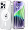 Bestcellcase Magnetic for iPhone 15 Pro Max Case, [2* 9H Glass Screen Protector] [Anti-Yellowing] [Suppport Magsafe Accessories] Shockproof Anti-Scratch Clear Case Cover for iPhone 15 Pro Max - Clear