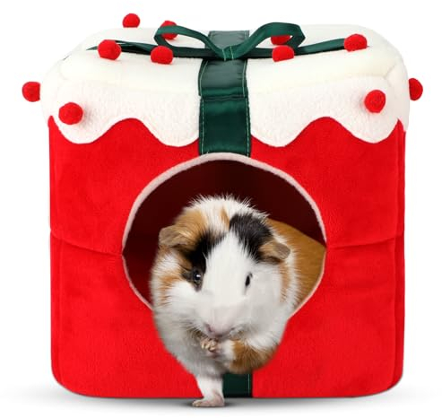 Sbayool Festivals Meerschweinchen Bett, Warm Gemütlich Kuschelhöhle, Meerschweinchen Höhle Für Igel Chinchillas Hamsterfrett Und Andere Kleintiere 22×22×22cm