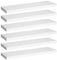 WOLTU Wandregal Weiß 6er Set Schweberegal, 80x23x3,8cm, Regal freischwebend, Galeriedisplay, Wanddeko für Wohnzimmer Schlafzimmer Küche, MDF, verdeckte Aufhängung