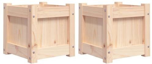 vidaXL Jardineras de Exterior 2 uds, Maceteros de Plantas Flores, Jardineras de Hierbas, Maceteros para Balcón Patio, Madera Maciza de Pino