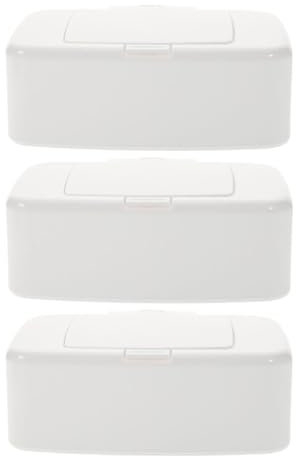 HOLIDYOYO 3pcs Box Wipe Box Makeup Remover Wipes Reusable Wipes Container Wipes Dispenser Infant Wipes Case Lid Wipe Container Wipe Holder White Wet Wipes Baby Pp Small Wipes