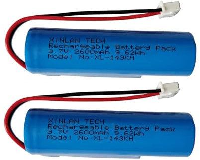 XINLANTECH 3,7v 2600mAh Wiederaufladbarer Li-Ionen-Akku mit XH2,54/2p Stecker für Croove Voice Amplifier 18650 1s1p 9,62Wh B0143KH9KG Akku - 2 Stück