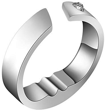 HOHXFYP Anti-Schnarch-Ring, Verstellbares Akupressur-Schlaf-Anti-Schnarch-Gerät Mit 3 Druckpunkten, Unisex-Anti-Schnarch-Geräte Zur Linderung Von Schnarchen und Verstopfter Nase(M-Silber)
