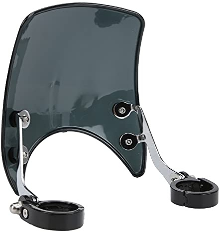 Socobeta Kit Universel de Carénage de Pare-Brise et de Phare de Moto, Réglable à 180 Degrés pour Fourche Avant de 1,5 à 1,6 Pouces, Déflecteur de Vent de Moto et Accessoire (Noir)