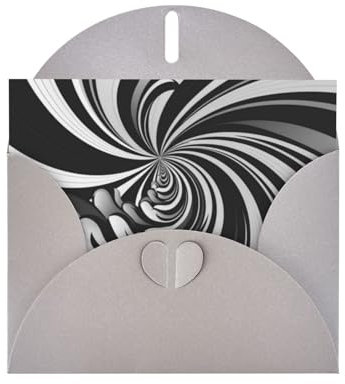 Grußkarten, Karten mit Umschlägen Urlaubskarten Dankeskarten Geburtstagskarte,Weiß-Schwarz-Wirbel-Design