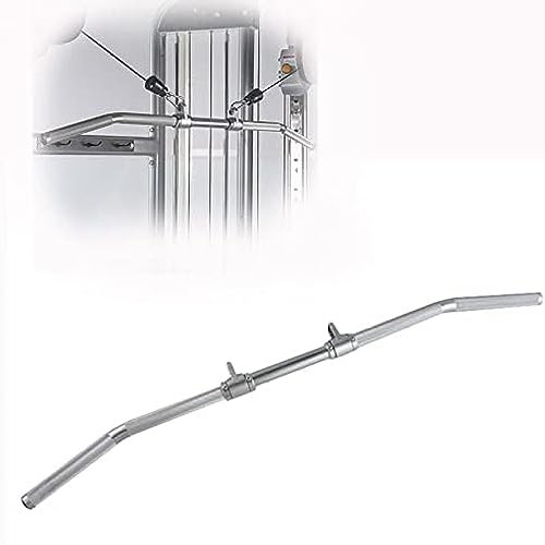 48 Wide Lat Pulldown Bar Double Hook, Straight Bar Cable Machine Attachment, Weight Fitness Pull Down Attachment For Gym Fitness Equipment,113cm