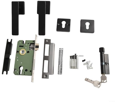 Gettimore Door Lever Handle Lock,Modern Interior Door Handle Lock Set mute mechanism quiet door lock for Bedroom Office