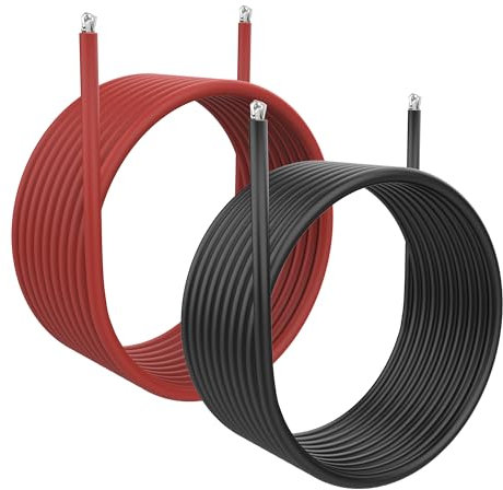 XMSJSIY 10 Messgerät Draht Silikon Elektrisches Kabel Rot, Schwarz 10 AWG Draht Batterie Kabel Sauerstofffreies Stranded Zinned Kupferdraht für RC Auto Marine Batterie Klemmkabel (3 M / 9.84 FT)