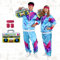 Funlot 80er Jahre Outfit Damen Herren - 6pcs KostüM 80er Jahre 80er Trainingsanzug KostüMe für Erwachsene Fasching Karneval KostüM Damen Paar Retro Jacke 80er Jahre Accessoires M