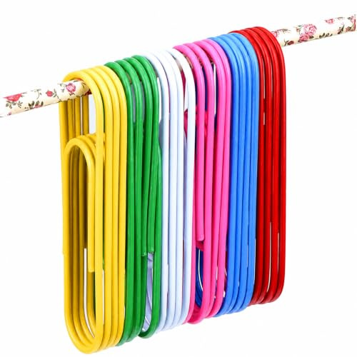 CLKE 100 Pcs Jumbo Paper Clips 4 Inch, Vinyl Coated Paperclips