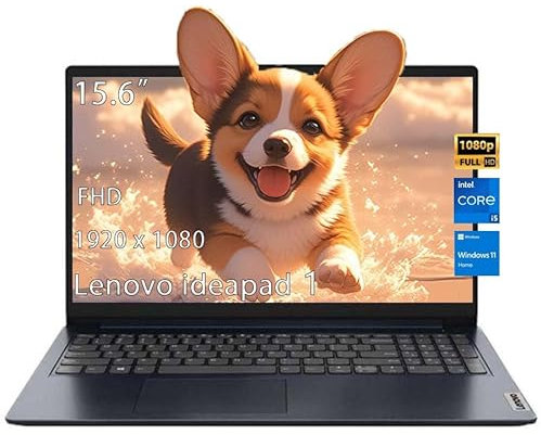 Lenovo IdeaPad 1 Ordinateur portable, écran FHD antireflet de 15,6 po, Intel Core i5-1235U (10 cœurs jusqu'à 4,40 GHz), 24 Go de RAM, 1 To SSD, lecteur de carte SD, WiFi 6, HDMI, Bluetooth, Windows 11