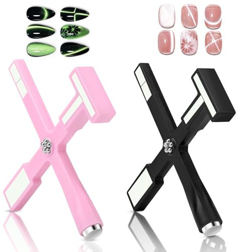 Cateye Magnet 2 Stück Nagelmagnet 5 In 1 Cat Eye Magnet Multifunktions-Nagelmagnetstifte Nail Art Werkzeug Magnetstift für Nägel Katzennageldesign Cat Eye Gel Nagellack, Nagelkunst-Zubehör