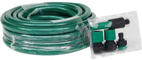 Manguera con Accesorio Boquilla de Jardín Premium de 3 Capas– Resistente, Flexible y Disponible en Diferentes Tamaños y Grosores (10 Mtrs D1/2)
