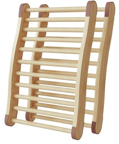 Rfeeuubft 2 Pack Sauna Backrest Sauna Accessories, Sauna Backrest, Wooden Sauna Backrests Slip- and Ergonomic S-Shape