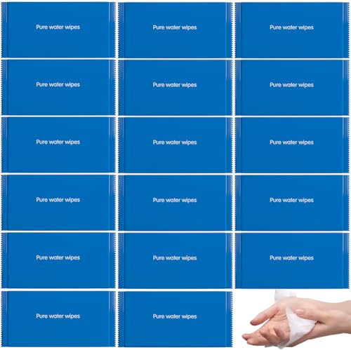Generic 30Pcs Individually Wrapped Disposable Pure Water Unscented Hypoallergenic Hands & Face Wipes; Multi-Use Travel, Home, Office, School, Daily Use Wet Wipes