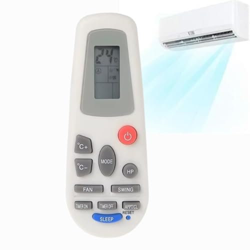 TECHZOCO Mando Universal para Aire Acondicionado, Mando Distancia Aire Acondicionado, Hisense RCH-5028NA RCH-2302NA RCH-3218, Control Remoto LCD Digital, No Incluye Pilas AAA