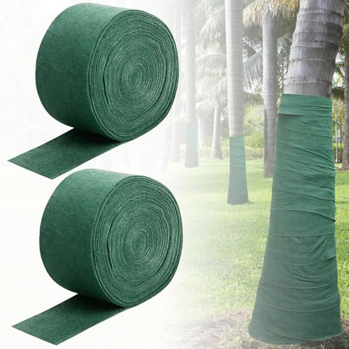 Doppellagiges Baum Winterschutz Vlies 12cm X 15m (2 Rollen) - Frostschutz Pflanzenschutzbandage Für Stämme, Atmungsaktiv & Wiederverwendbar | Wintervlies Für Pflanzen, Baumschutz Stamm Gegen Kälte