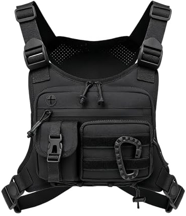 GAESHOW Bolsa de pecho táctica para hombre, ajustable, funcional para hombres y mujeres, impermeable, bolsa de pecho portátil para entrenamiento al aire libre, ciclismo, senderismo y ciclismo