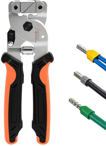 KF CPTEC Aderendhülsenzange, selbsteinstellend, 0,25–10 mm² | Vierkantpressung, Ratschenmechanik, ergonomischer Griff, für Elektroinstallation