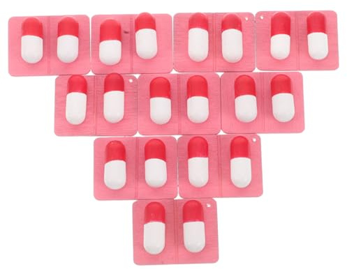 Hohopeti Lot de 10 Capsules Factices Médicales pour Garçon et Filles, Jouets de Rôle Réalistes en Gélatine Rose, Accessoires Médecin pour Jeux Éducatifs et Créatifs, pour Tout-Petits