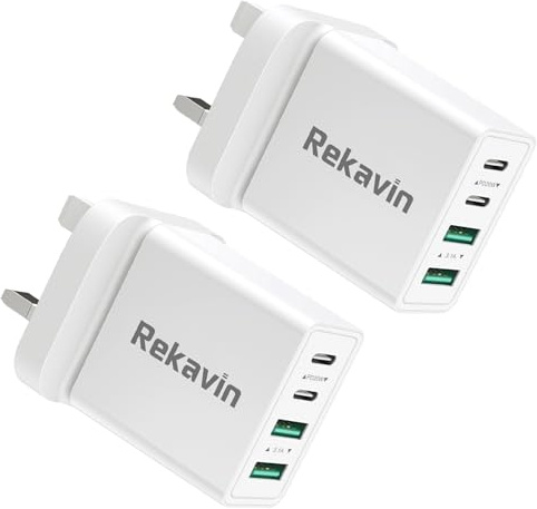 USB Type C Plug,2 Pack 40W Multi USB Plug Fast Charger 20W Dual USBC Power Adapter UK i Phone Apple C Plugs with Ctype Multiple Port Head Fast Charge for iPhone 17 16 15 14 13 12 11 Pro Max Plus,iPad