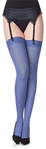 Merry Style Damen Mikrofaser Strapsstrümpfe MS 799 40 DEN (Jeans, XS-S (32-38))