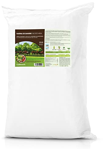 CULTIVERS Farine de Sang 25 kg. Engrais écologique à Haute teneur en Azote, Fer hémique et matière Organique. Activateur de Croissance d'engrais Naturel pour Les Cultures