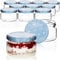 com-four® 12x bocaux à confiture Winter Edition TO Ø 82 mm - 250 ml avec couvercles à vis au design hivernal, pots à confiture bleus et blancs, pot avec couvercle en flocon de neige, confiture Noël