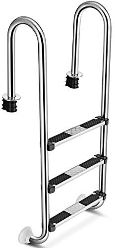 DREAMADE Scalette per Piscina con 3 Gradini in Acciaio Inox Scaletta Antiscivolo per Piscina con Bordi di Sfioro