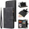 UEEBAI Coque pour iPhone 7 Plus/iPhone 8 Plus, Etui en Cuir PU Portefeuille Rétro Antichoc Flip Case Housse avec Fentes de Cartes Fonction Support, Fermeture Magnétique - Noir