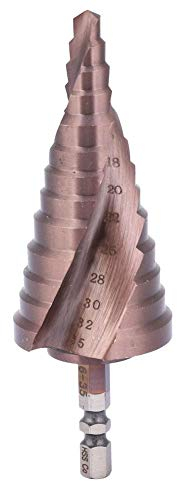Kobaltbeschichteter Stufenbohrer - Schnellwechselstahl, Sechskantschaftlocher für Edelstahl, Aluminium, Metall, Holz(6-35)