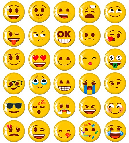 MORCART 30PCS Emoji Magnets for Fridge, Refrigerator Magnets for Locker Whiteboard Decorative School Cabinets Office Cubicle Magnetic Board Kitchen Classroom Funny Cute Magnets for Adults